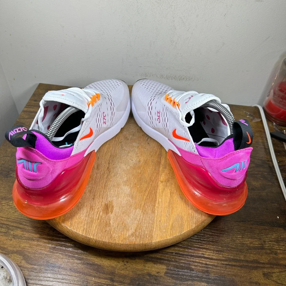 Nike Air Max 270 Womens 11.5 White Pink Orange FD0824-100 Running Shoes